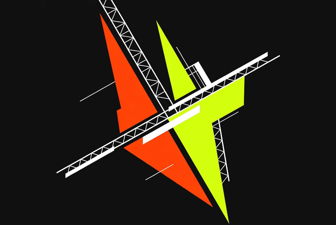 Scale with two pans — offensive tools on one side, defensive systems on the other, both equally weighted